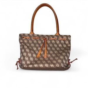 Dooney & Bourke Tan and Brown Monogram Tote Vintage